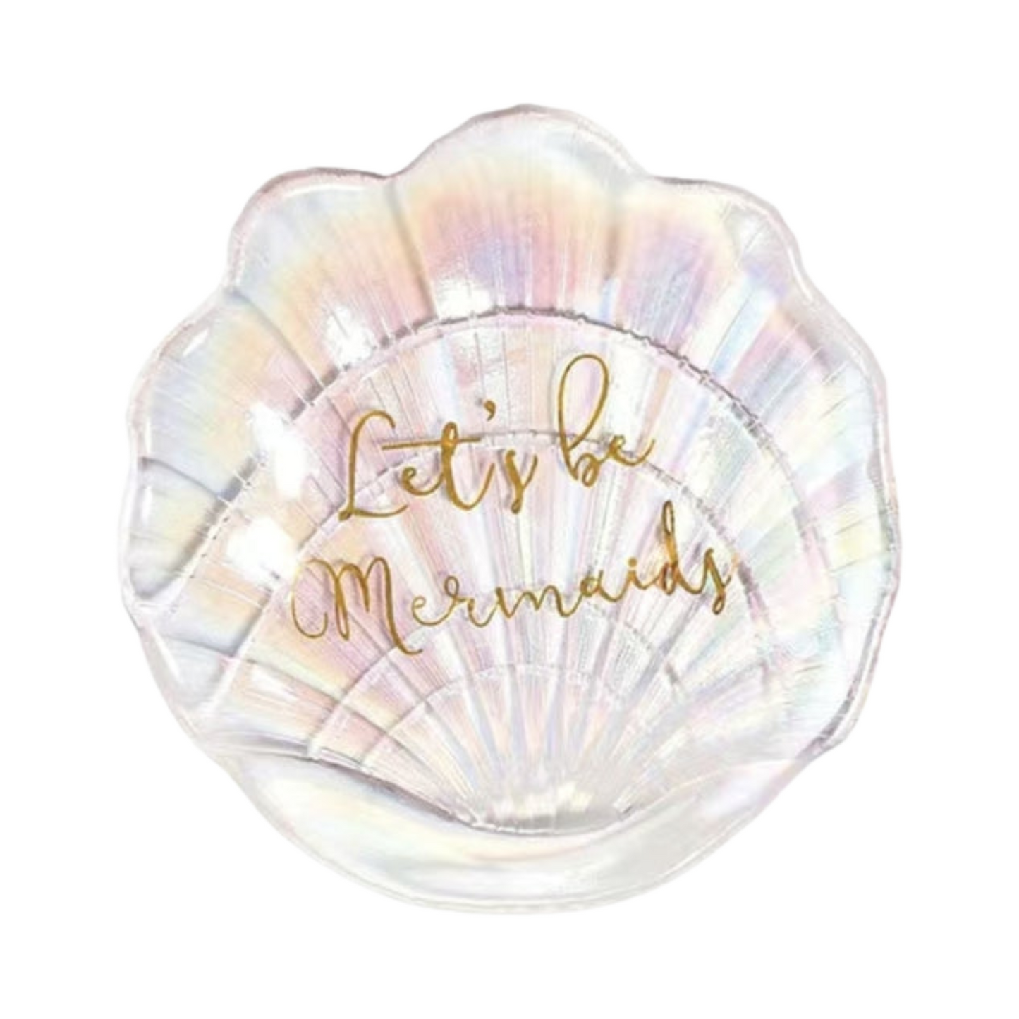 Let's Be Mermaids Iridescent Glass Shell Jewelry Dish